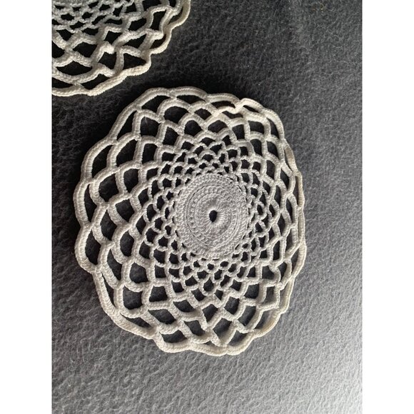 Handmade White Crochet Doily Set of Two For Home Decor & Craft Projects - Picture 3 of 12